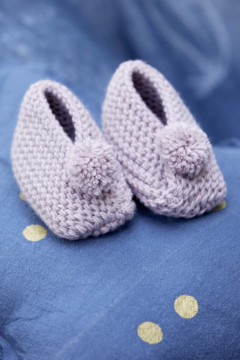 Sélection de chaussons de bébé au tricot