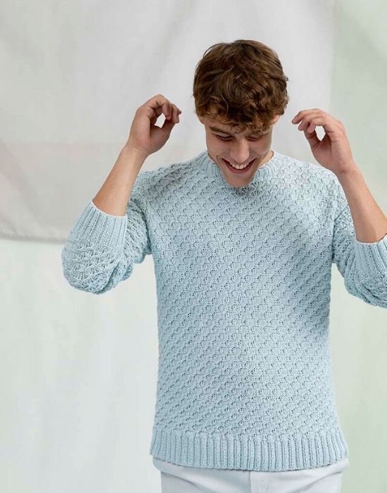 Pull homme en coton Soft Cotton Lang Yarns - Le blog de Ladylaine