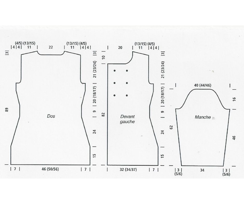 schéma papier blanc tricoter un pull sans modèle ni explications