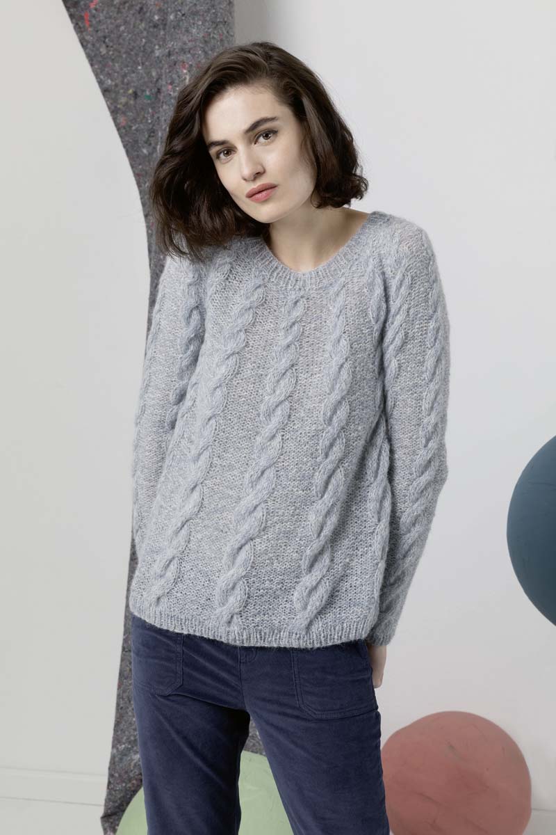 pull femme à torsades