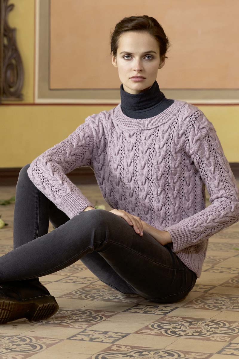 pull femme torsades merinos