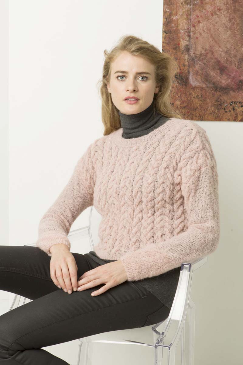 pull femme hiver rose