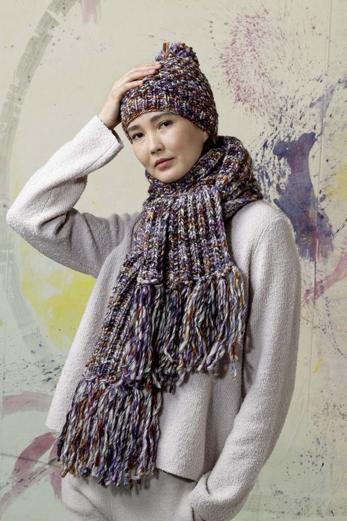 echarpe et bonnet laine lyonel lang yarns