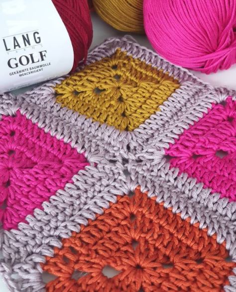 carré crochet coton golf lang yarns