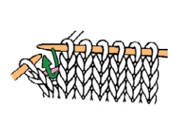 augmentation 1 maille du bord tricot