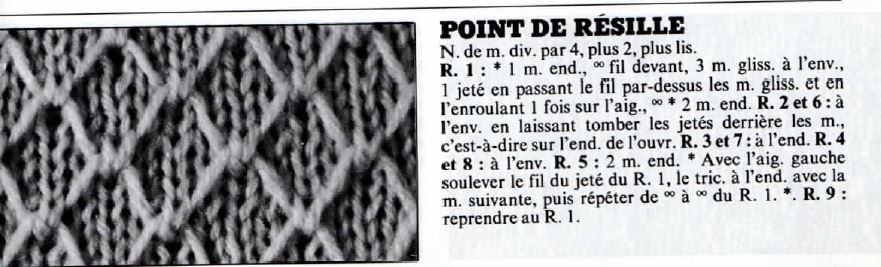 point de résille tricot