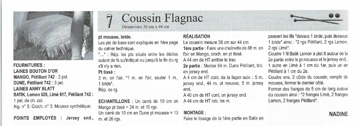 Explications coussin Flagnac Bouton d'Or