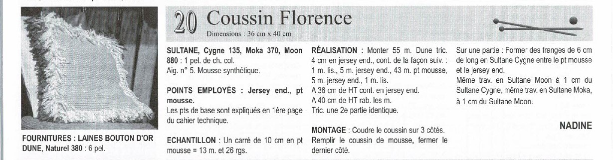 Explications coussin Florence Bouton d'Or