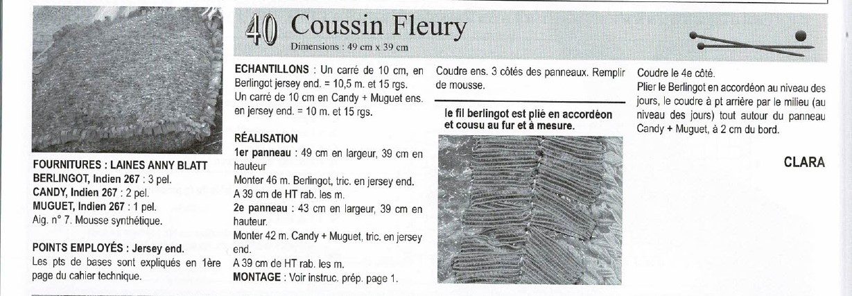 Explications coussin Fleury Bouton d'Or