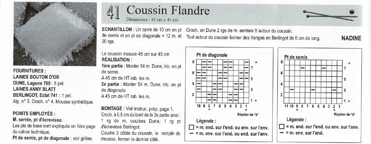 Explications coussin Flandre Bouton d'Or