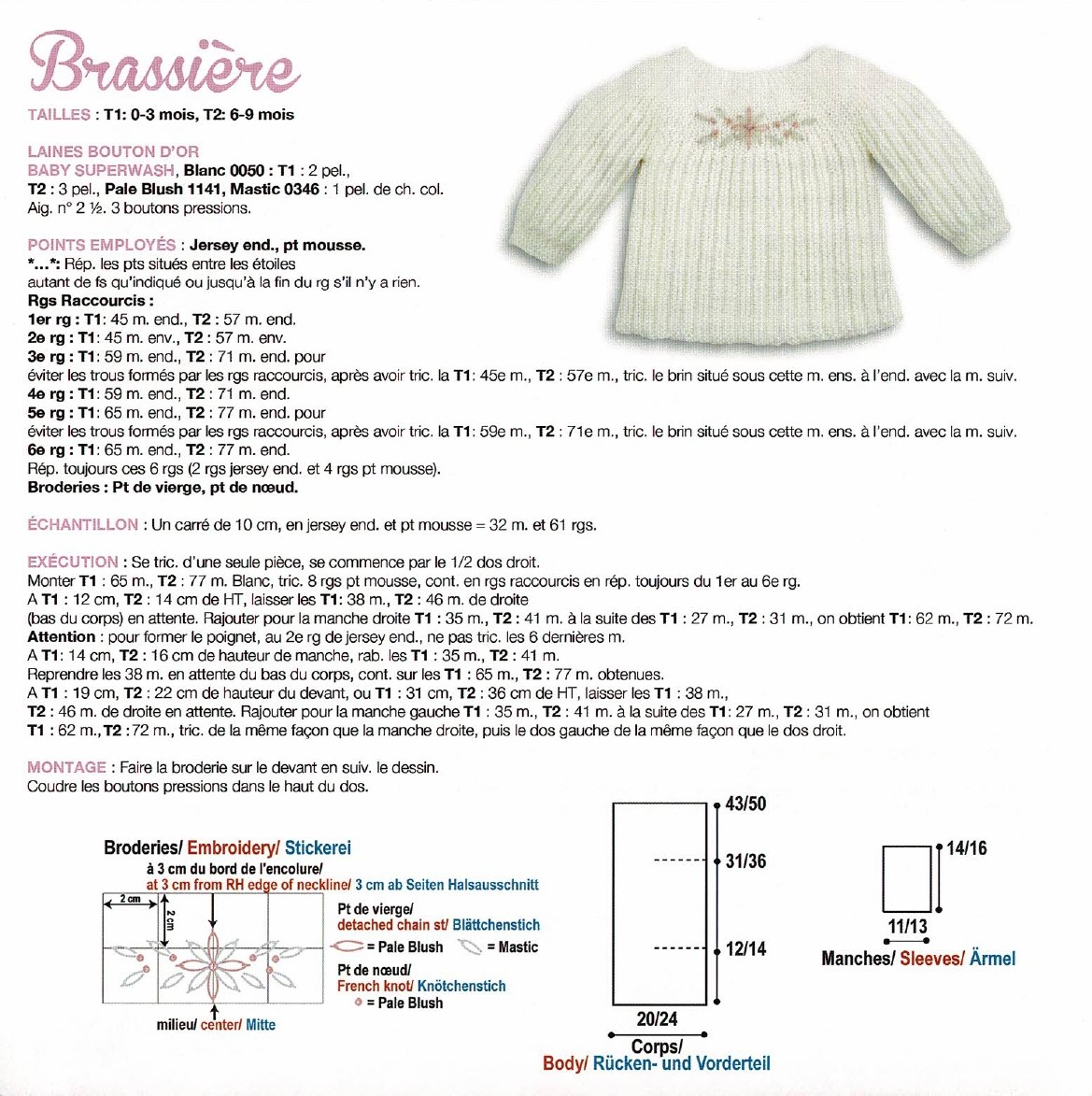 TUTO TRICOT BRASSIERE KIMONO BEBE FACILE ET RAPIDE EASY KNITTING BABY 