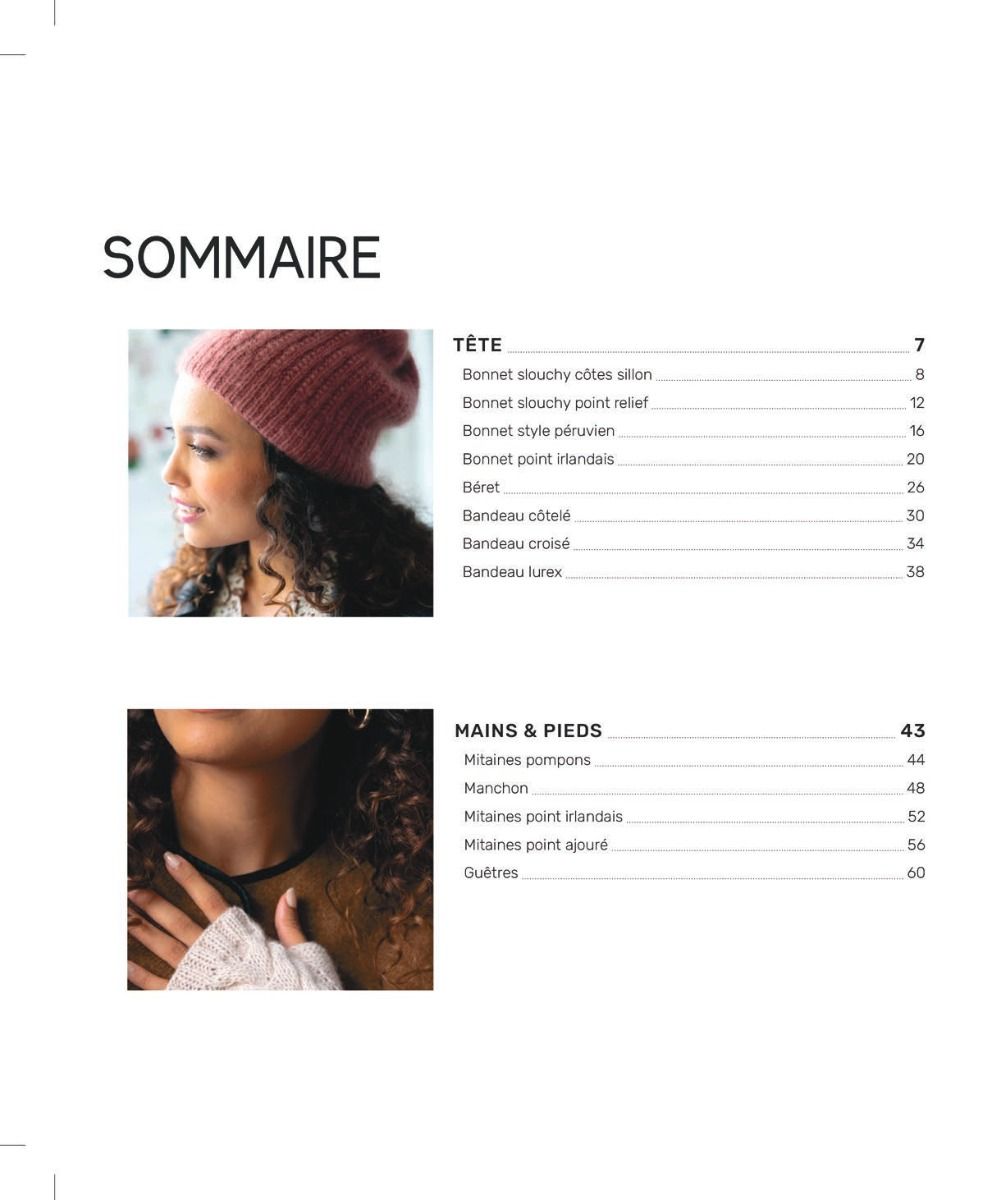 Sommaire livre 20 accessoires chics au tricot