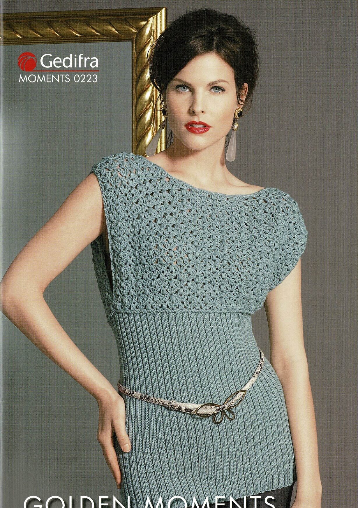 Pull point de noisettes au crochet catalogue Gedifra Moments 0223