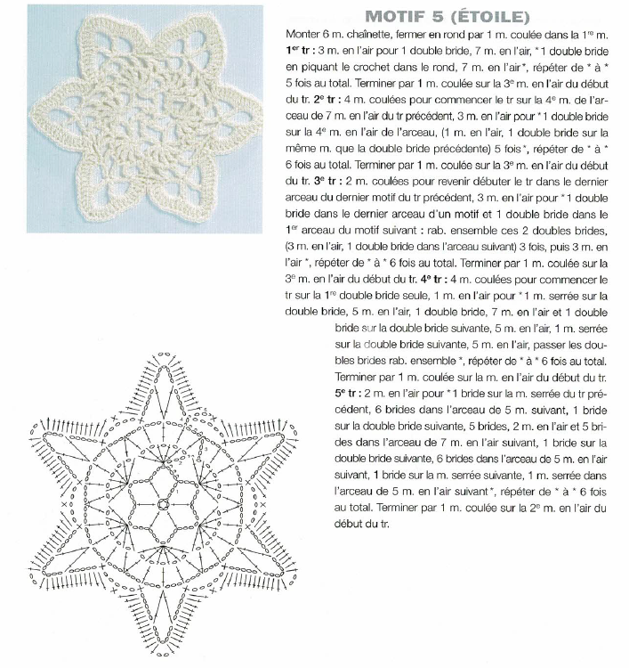 étoile 6 branches - crocheter des étoiles