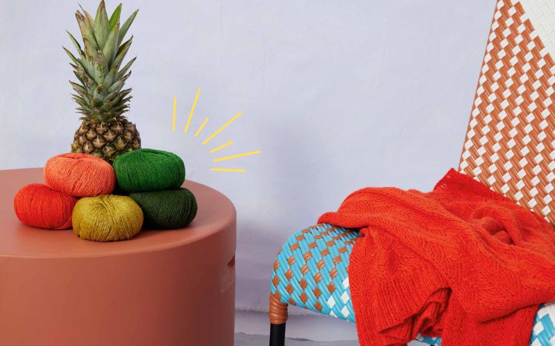 fil à tricoter à base de fibres d'ananas