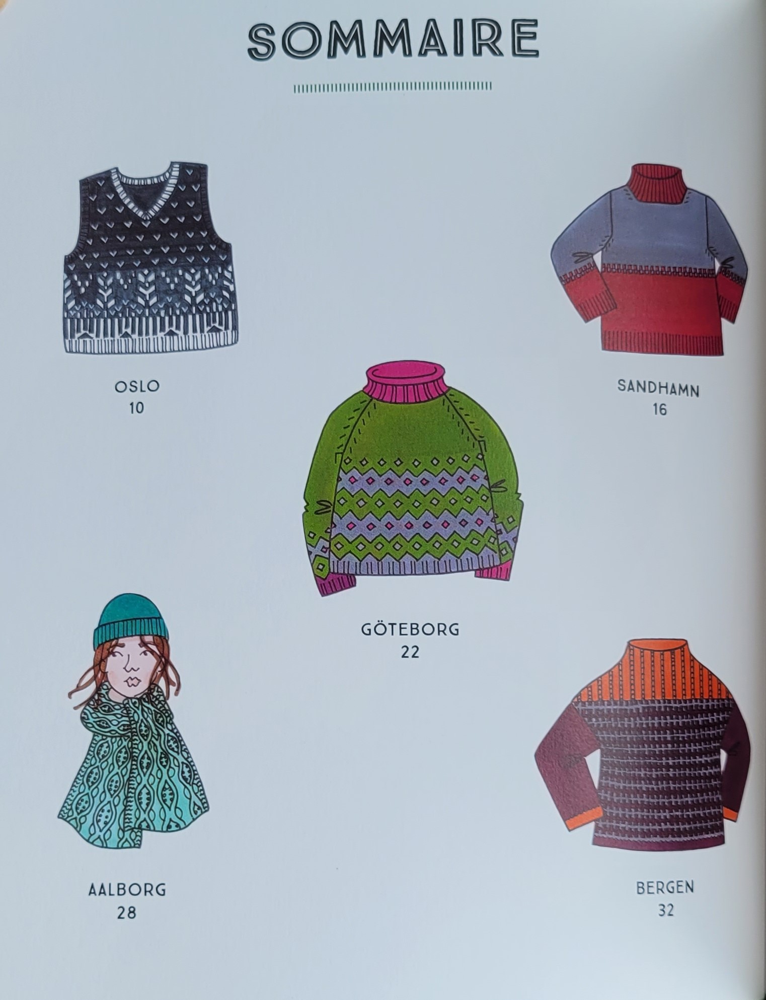 Livre Mailles Nordiques de Frédérique Alexandre, laines Lang Yarns, Editions Marie Claire