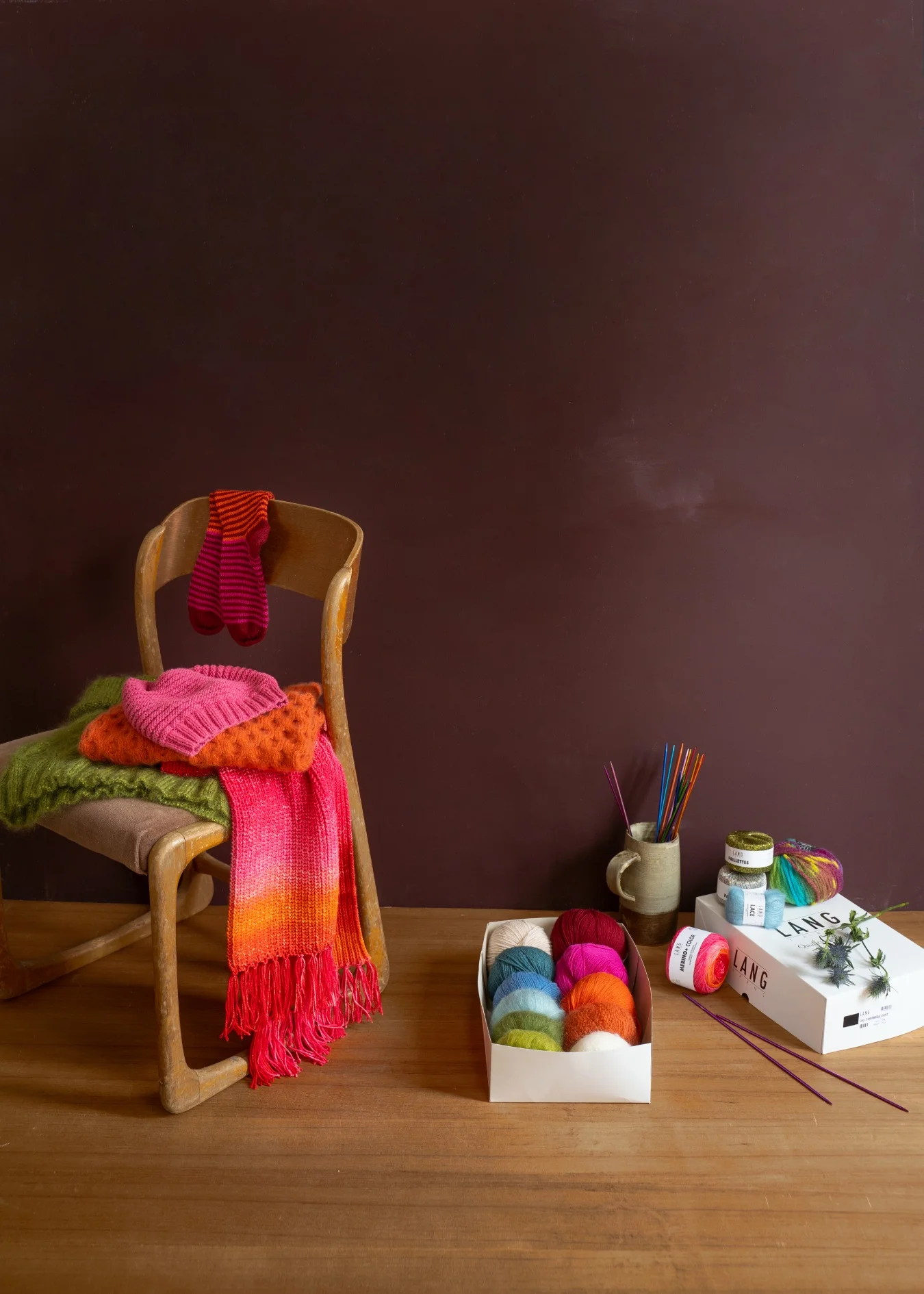 Livre accessoires à tricoter frédérique alexandre laines lang Yarns Editions Marie Claire