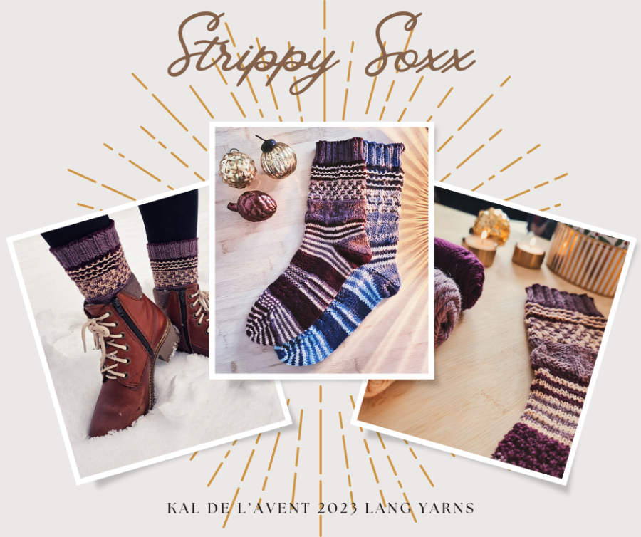 stripy soxx kal avent 2023 lang yarns
