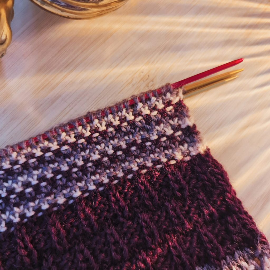 Point 3 pied stripy soxx kal 2023 lang yarns