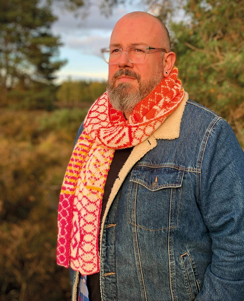 honey comb écharpe laine merino 120 lang yarns de happily knitting