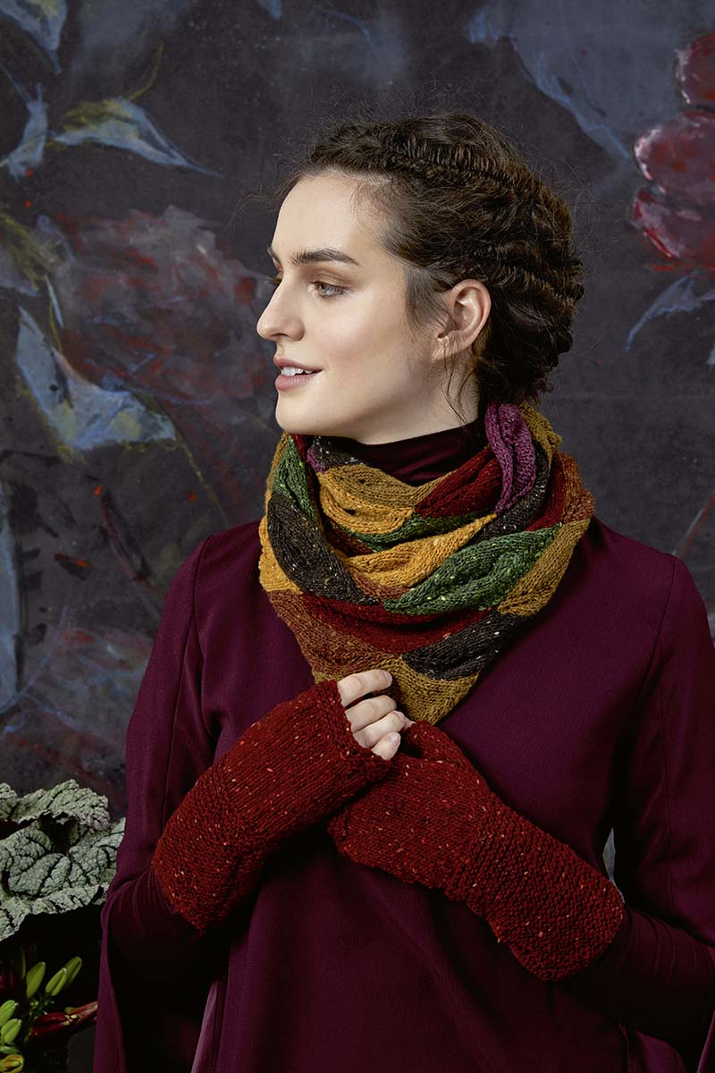 Echarpe et mitaines 15 et 16 catalogue Lang Yarns FAM 258